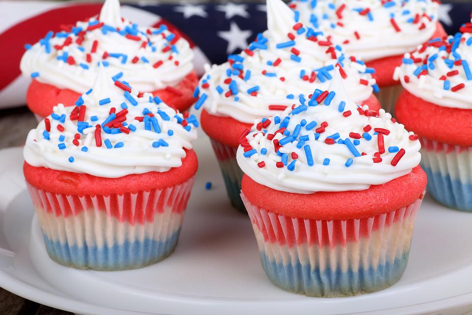 Image result for red white and blue cupcake